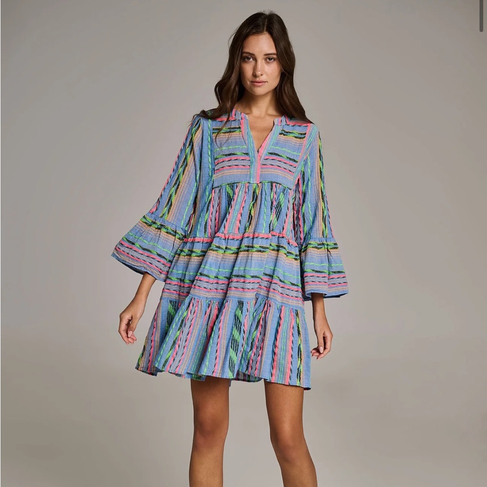 Devotion Twin Ella Short Blue Pink Dress, XS, New